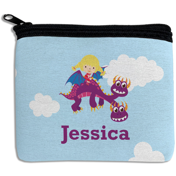 Custom Girl Flying on a Dragon Rectangular Coin Purse (Personalized)