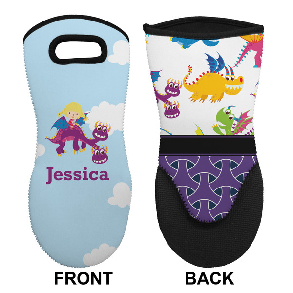 Girl Flying on a Dragon Neoprene Oven Mitt (Front & Back)