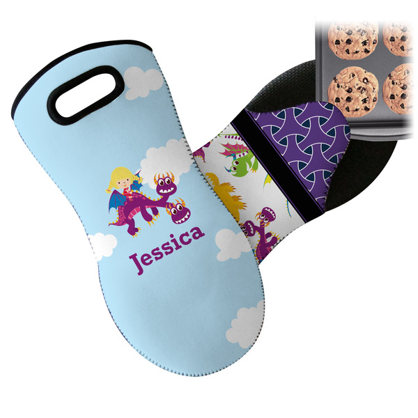 Girl Flying on a Dragon Neoprene Oven Mitt