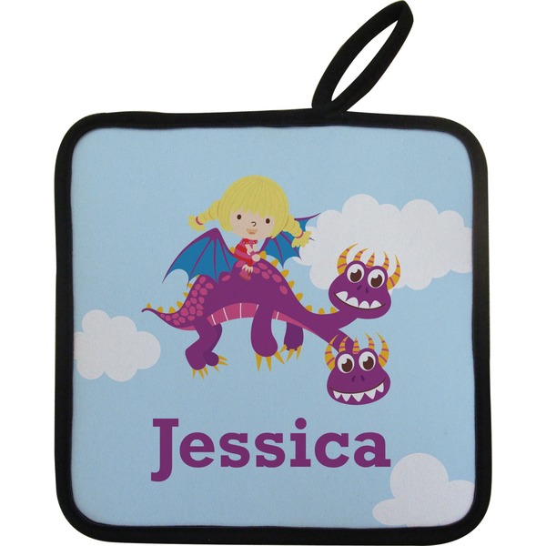 Girl Flying on a Dragon Neoprene Pot Holder