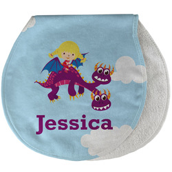 Girl Flying on a Dragon Burp Pad - Velour w/ Name or Text