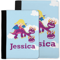 Girl Flying on a Dragon Notebook Padfolio w/ Name or Text