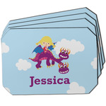 Girl Flying on a Dragon Dining Table Mat - Octagon w/ Name or Text