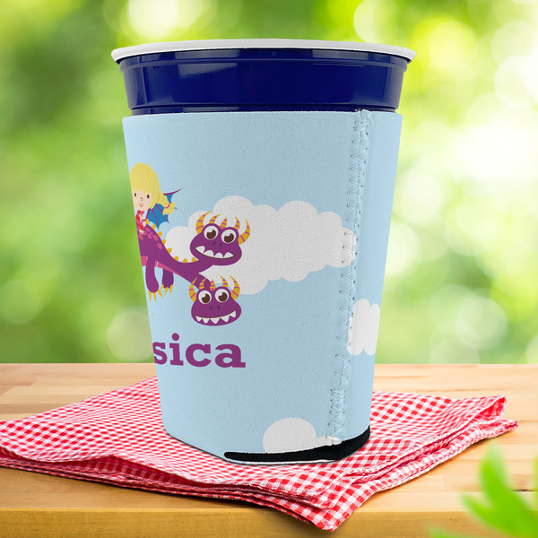 Girl Flying on a Dragon Party Cup Sleeves - with bottom - Lifestyle