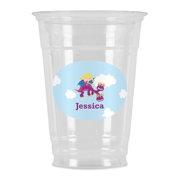 Custom Girl Flying on a Dragon Party Cups - 16oz (Personalized)