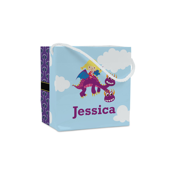 Custom Girl Flying on a Dragon Party Favor Gift Bags (Personalized)