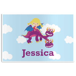 Girl Flying on a Dragon Disposable Paper Placemats (Personalized)
