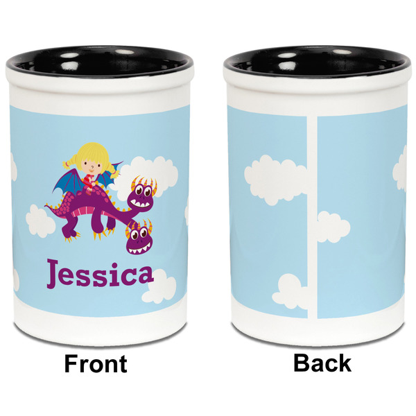 Girl Flying on a Dragon Pencil Holder - Black - approval