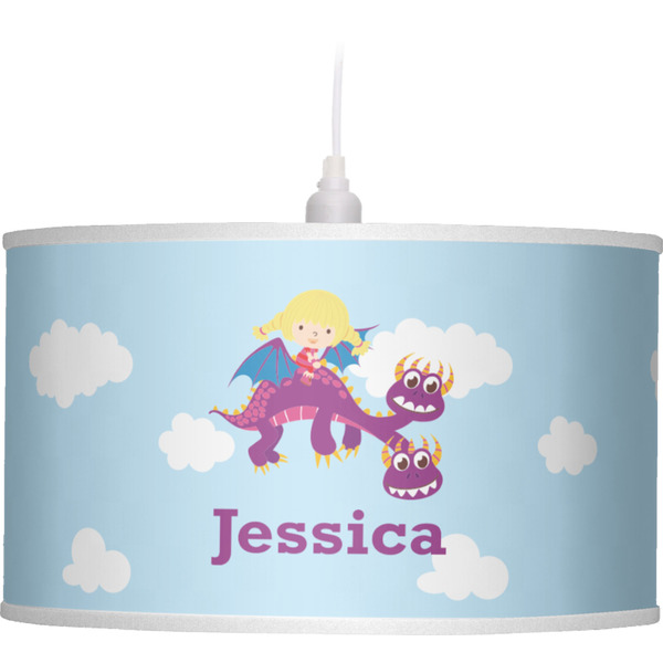 Girl Flying on a Dragon Pendant Lamp Shade
