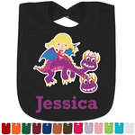 Girl Flying on a Dragon Cotton Baby Bib (Personalized)
