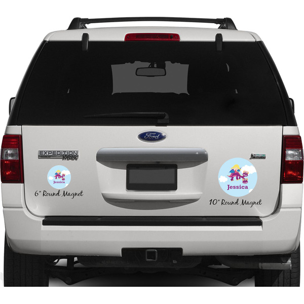 Girl Flying on a Dragon Personalized Car Magnets on Ford Explorer