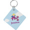 Girl Flying on a Dragon Personalized Diamond Key Chain