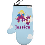 Girl Flying on a Dragon Left Oven Mitt (Personalized)