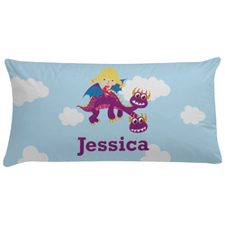 Girl Flying on a Dragon Pillow Case (Personalized)