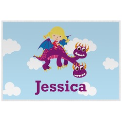 Girl Flying on a Dragon Laminated Placemat w/ Name or Text