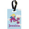 Girl Flying on a Dragon Plastic Luggage Tag - Rectangular w/ Name or Text