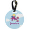 Girl Flying on a Dragon Personalized Round Luggage Tag