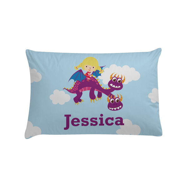 Custom Girl Flying on a Dragon Pillow Case - Standard (Personalized)