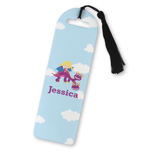 Custom Girl Flying on a Dragon Plastic Bookmark (Personalized)