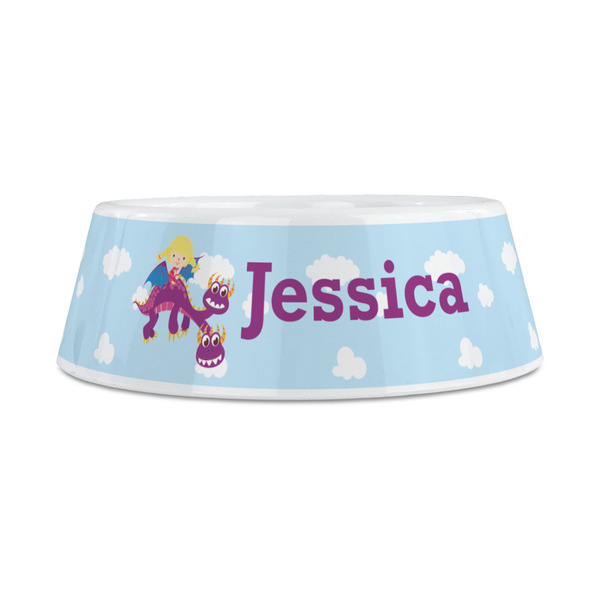 Girl Flying on a Dragon Plastic Dog Bowls - Medium - FRONT