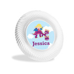 Girl Flying on a Dragon Plastic Party Appetizer & Dessert Plates - 6" (Personalized)