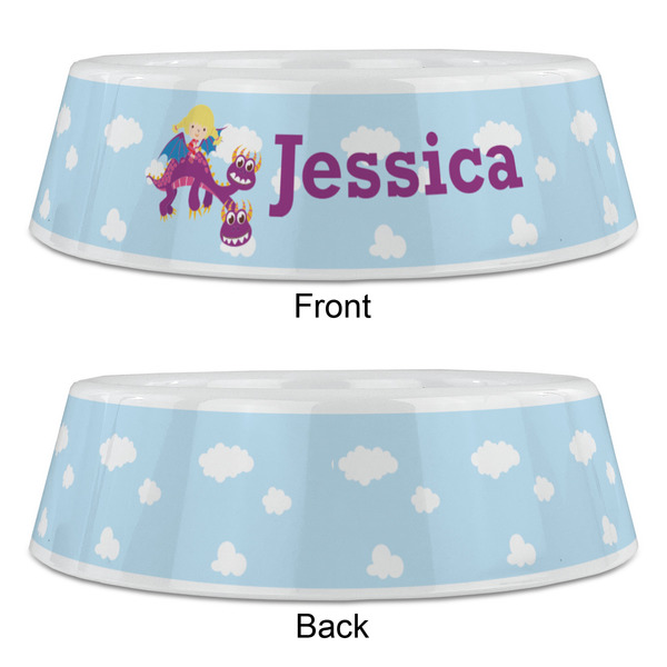 Girl Flying on a Dragon Plastic Pet Bowls - Large - APPROVAL