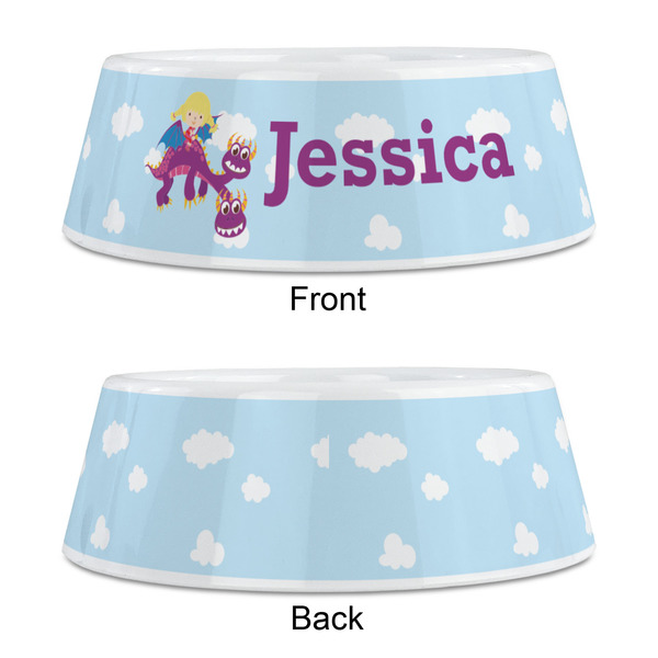 Girl Flying on a Dragon Plastic Pet Bowls - Medium - APPROVAL