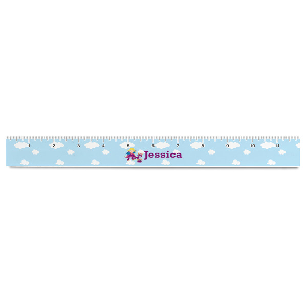 Girl Flying on a Dragon Plastic Ruler - 12" - FRONT