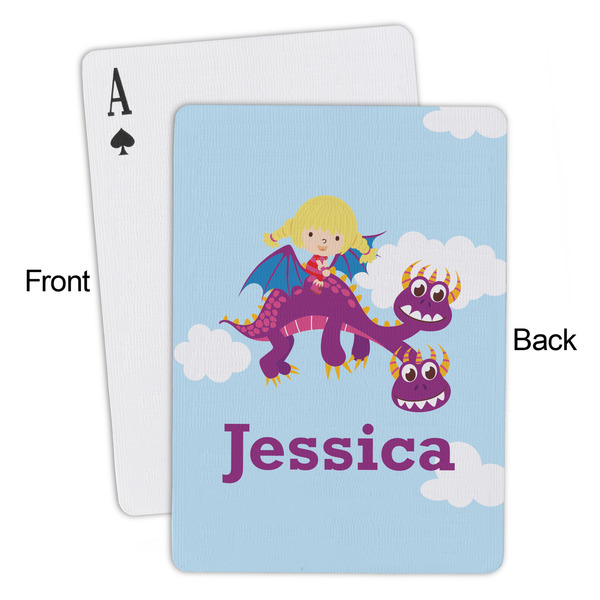 Girl Flying on a Dragon Playing Cards - Approval