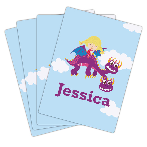 Girl Flying on a Dragon Playing Cards - Hand Back View