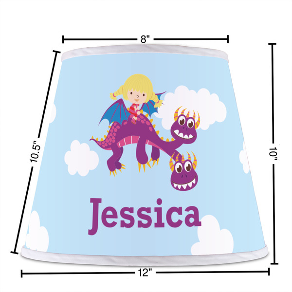 Girl Flying on a Dragon Poly Film Empire Lampshade - Dimensions