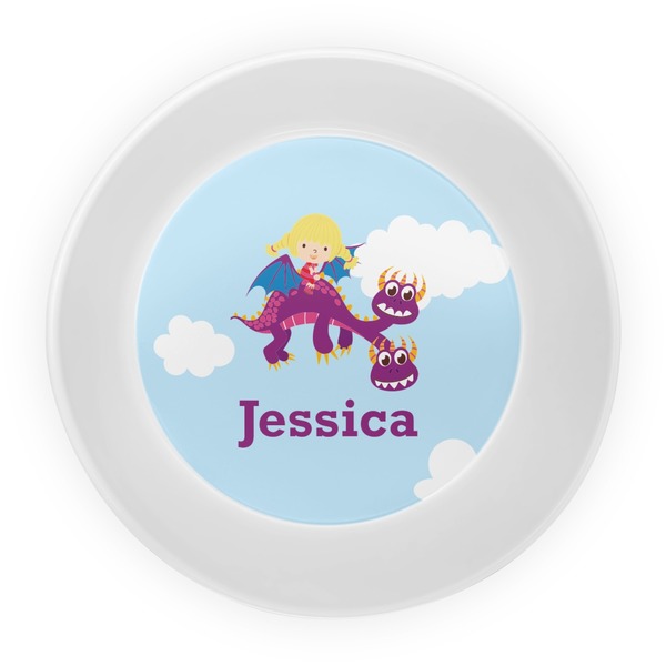 Girl Flying on a Dragon Melamine Bowl - Center