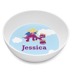 Girl Flying on a Dragon Melamine Bowl - 8 oz (Personalized)