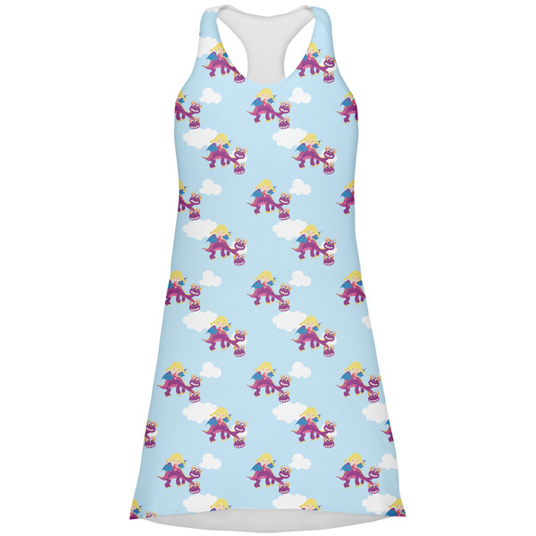 Custom Girl Flying on a Dragon Racerback Dress - Large