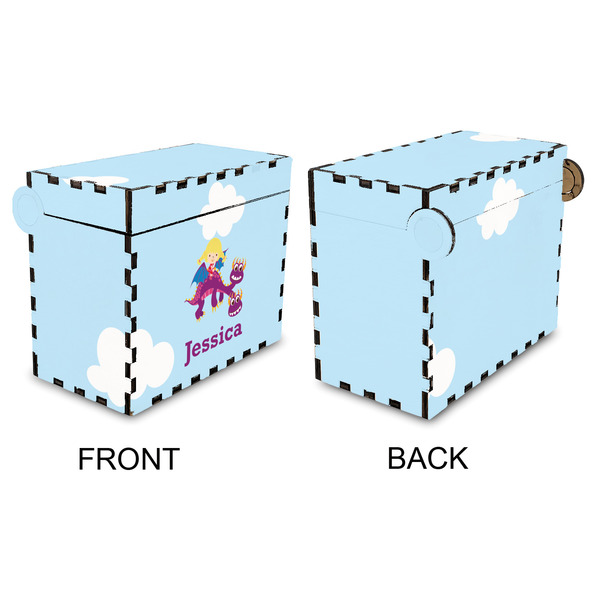 Girl Flying on a Dragon Recipe Box - Full Color - Approval