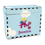 Girl Flying on a Dragon Wood Recipe Box - Full Color Print (Personalized)