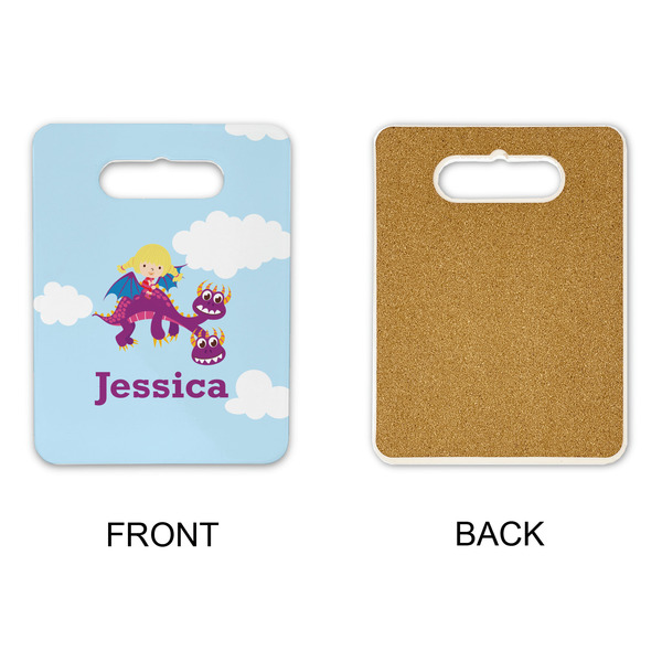 Girl Flying on a Dragon Rectangle Trivet with Handle - APPROVAL