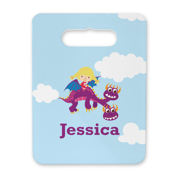 Custom Girl Flying on a Dragon Rectangular Trivet with Handle (Personalized)
