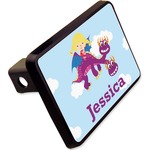 Girl Flying on a Dragon Rectangular Trailer Hitch Cover - 2" (Personalized)