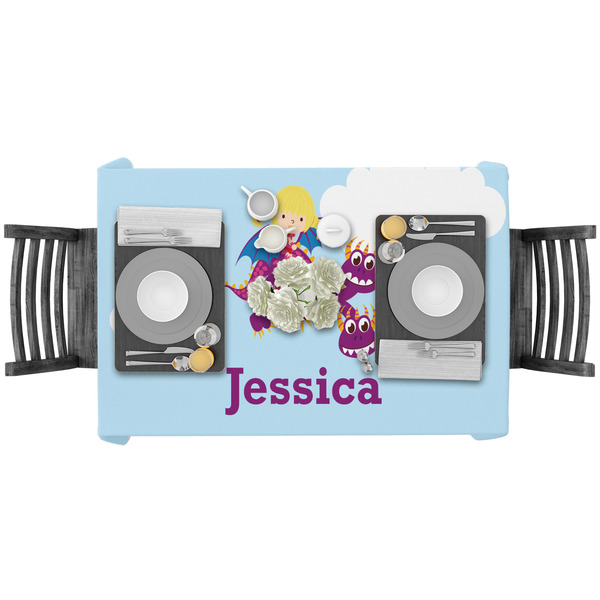 Girl Flying on a Dragon Rectangular Tablecloths - LIFESTYLE