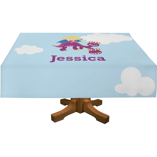Girl Flying on a Dragon Rectangular Tablecloths (Personalized)