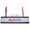 Girl Flying on a Dragon Red Mahogany Nameplates with Business Card Holder - Straight