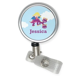 Girl Flying on a Dragon Retractable Badge Reel (Personalized)