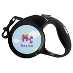 Girl Flying on a Dragon Retractable Dog Leash - Small (Personalized)