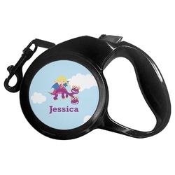 Girl Flying on a Dragon Retractable Dog Leash - Medium (Personalized)