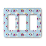 Girl Flying on a Dragon Rocker Style Light Switch Cover - Three Switch