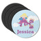 Girl Flying on a Dragon Round Rubber Backed Coasters - Set of 4 (Personalized)