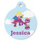 Girl Flying on a Dragon Round Pet ID Tag - Large - Front