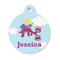 Girl Flying on a Dragon Round Pet Tag