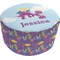 Girl Flying on a Dragon Round Pouf Ottoman (Personalized)